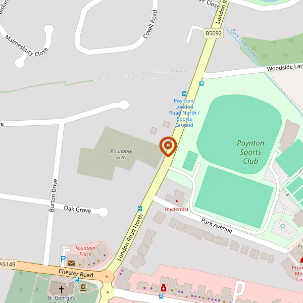 Map showing approximate location: 43, London Road North, Poynton, Stockport, Cheshire, SK12 1AF