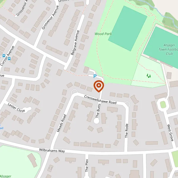 Map showing approximate location: 23, Cresswellshawe Road, Alsager, ST7 2NL