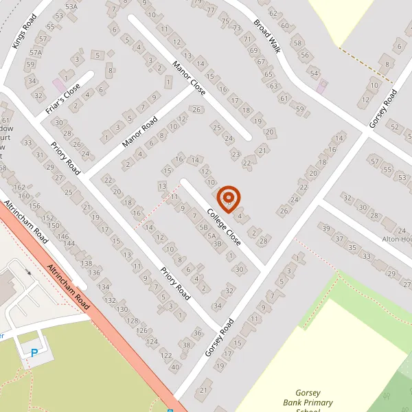 Map showing approximate location: 5A, College Close, Wilmslow, Cheshire, SK9 5PY