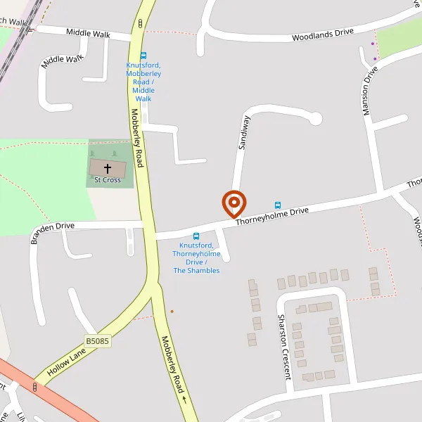 Map showing approximate location: Laurel Bank, 7, Thorneyholme Drive, Knutsford, Cheshire, WA16 8BT