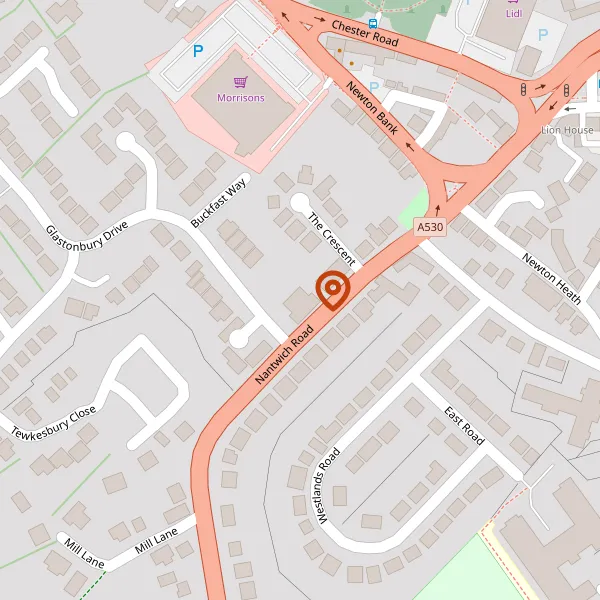 Map showing approximate location: 42, Nantwich Road, Middlewich, CW10 9HG