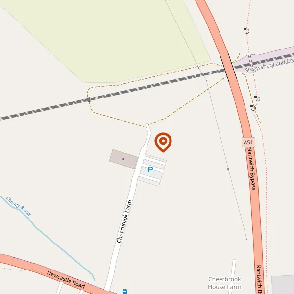 Map showing approximate location: Cheerbrook House, Newcastle Road, Willaston, Cheshire, CW5 7EL