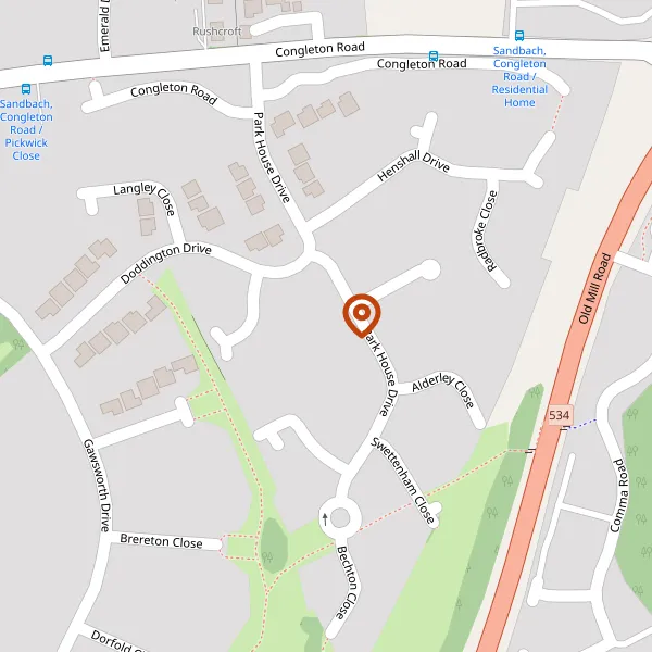 Map showing approximate location: 16, Parkhouse Drive, Sandbach, Sandbach, Cheshire, CW11 1YW