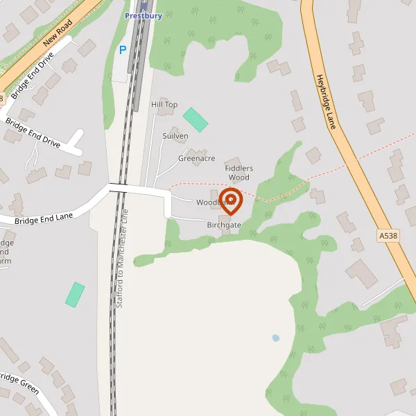 Map showing approximate location: Woodbank, Bridge End Lane, Prestbury, Cheshire, SK10 4DJ