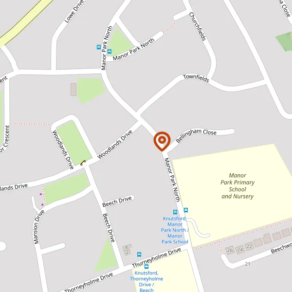 Map showing approximate location: 35, Manor Park North, Knutsford, Cheshire, WA16 8DD