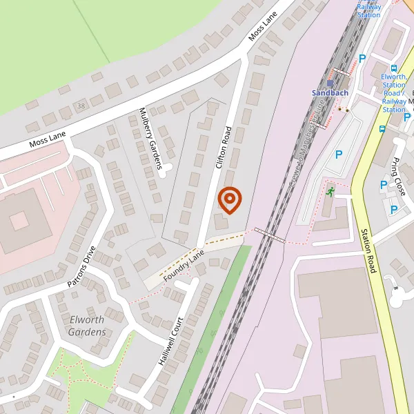 Map showing approximate location: 21, Clifton Road, Sandbach, CW11 3JJ