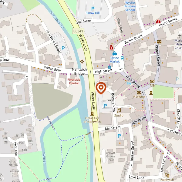 Map showing approximate location: Wardens House, Beam Street, Nantwich, CW5 5LZ