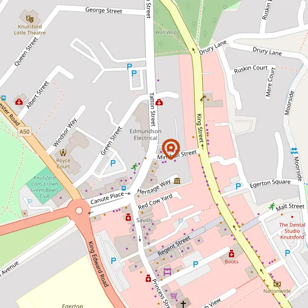 Map showing approximate location: Woodwall, Tatton Street, Knutsford, WA16 6AD