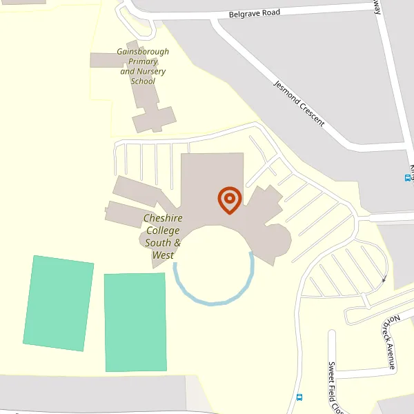 Map showing approximate location: South Cheshire College, Dane Bank Avenue, Crewe, Cheshire, Cw2 8Ab