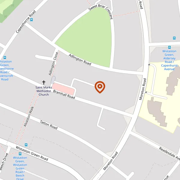 Map showing approximate location: Flats 82-110 Bramhall Court, Bramhall Road, Crewe