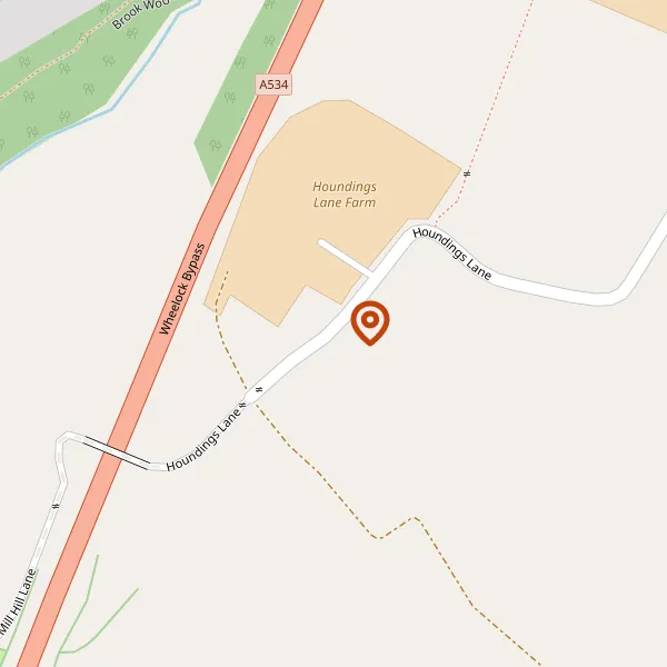 Map showing approximate location: Fields Farm, Houndings Lane, Sandbach, CW11 4HJ