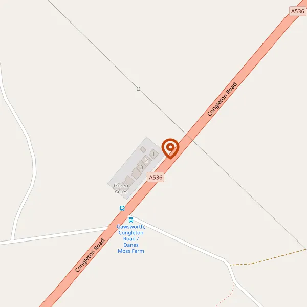 Map showing approximate location: Green Acre, Congleton Road, Gawsworth, SK11 9RR