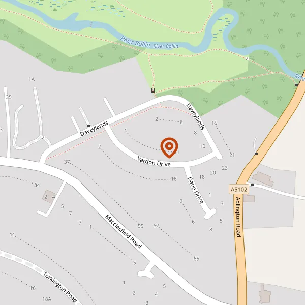 Map showing approximate location: 7, Vardon Drive, Wilmslow, SK9 2AQ