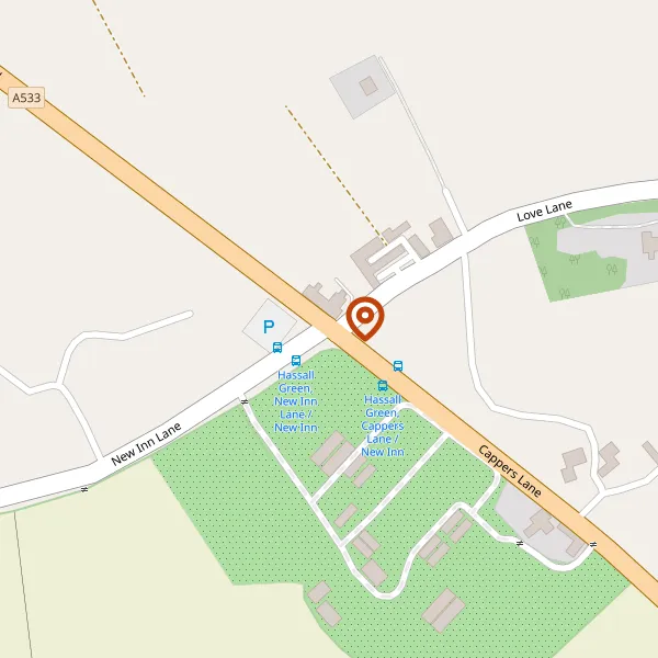 Map showing approximate location: The New Inn, Newcastle Road, Betchton, CW11 2TG