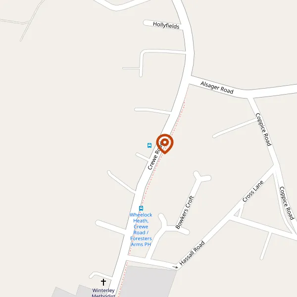 Map showing approximate location: 437, Crewe Road, Winterley, CW11 4RF