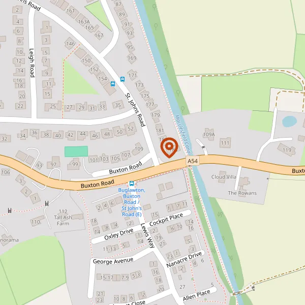 Map showing approximate location: Crossley Stables, Crossley Stud Farm, Buxton Road, Congleton, CW12 2PN