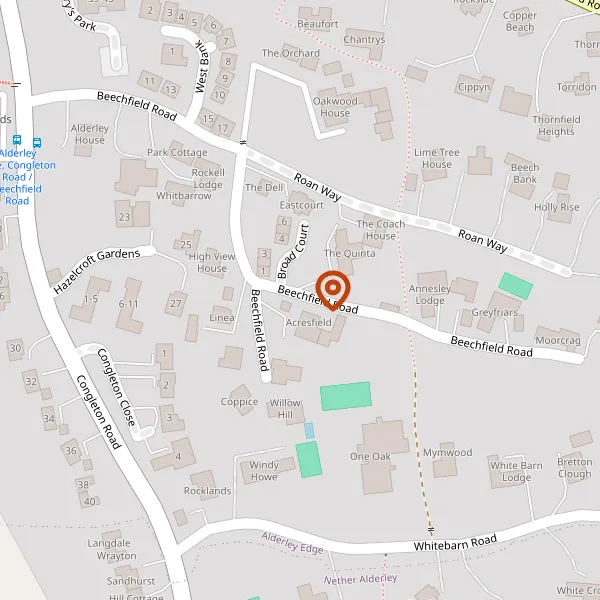 Map showing approximate location: The Coppice, Beechfield Road, Alderley Edge, Wilmslow, Cheshire, SK9 7AU