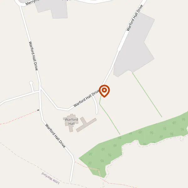 Map showing approximate location: Merryford, Warford Hall Drive, Great Warford, Wilmslow, Cheshire, SK9 7TR