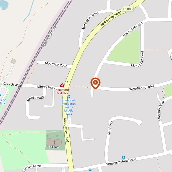 Map showing approximate location: 1, Manor Crescent, Knutsford, Cheshire, WA16 8DL