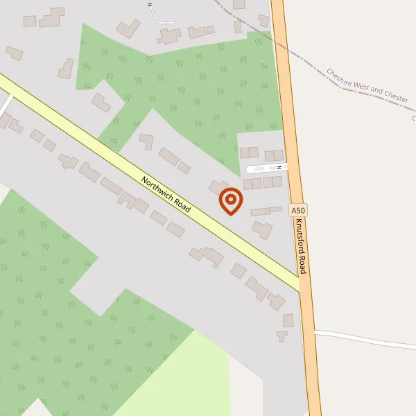 Map showing approximate location: Hunters Wood, 2, Northwich Road, Cranage, CW4 8HL