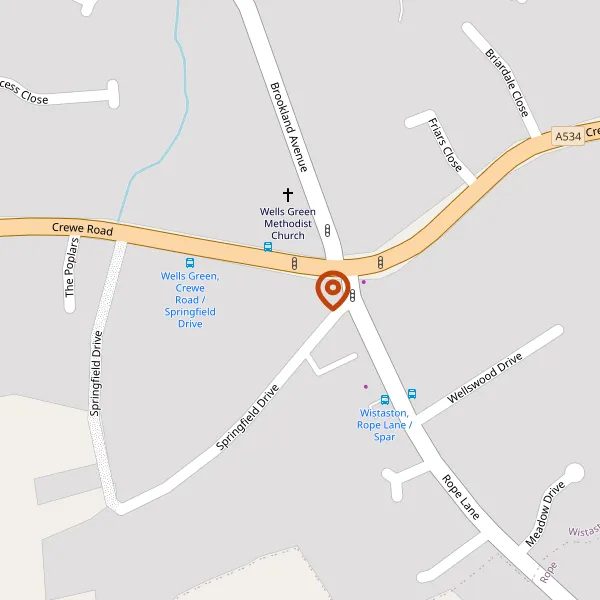 Map showing approximate location: 442, Crewe Road, Wistaston, Cheshire, CW2 6QN