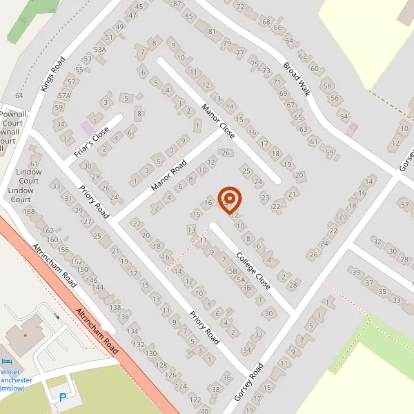 Map showing approximate location: 16, College Close, Wilmslow, SK9 5PY