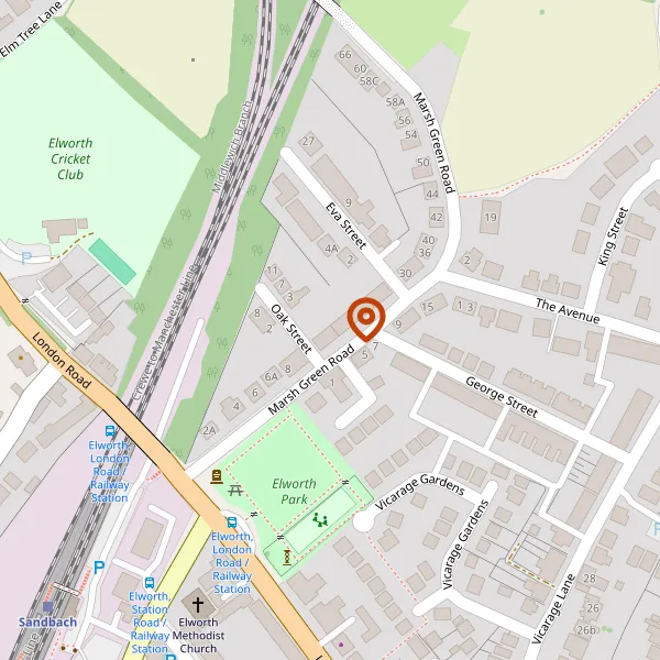 Map showing approximate location: 18, Marsh Green Road, Sandbach, Cheshire, CW11 3BH