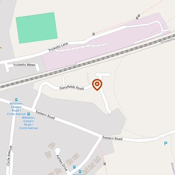 Map showing approximate location: 33, Dairyfields Road, Willaston, CW5 7TD