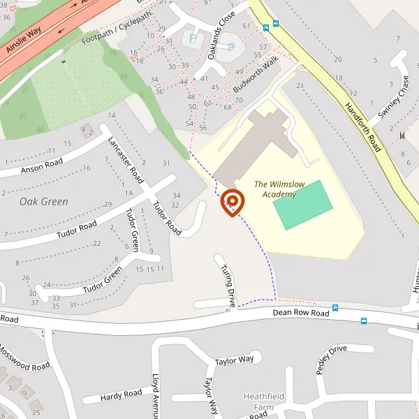 Map showing approximate location: Footsteps Nursery, Tudor Road, Wilmslow, SK9 2HB