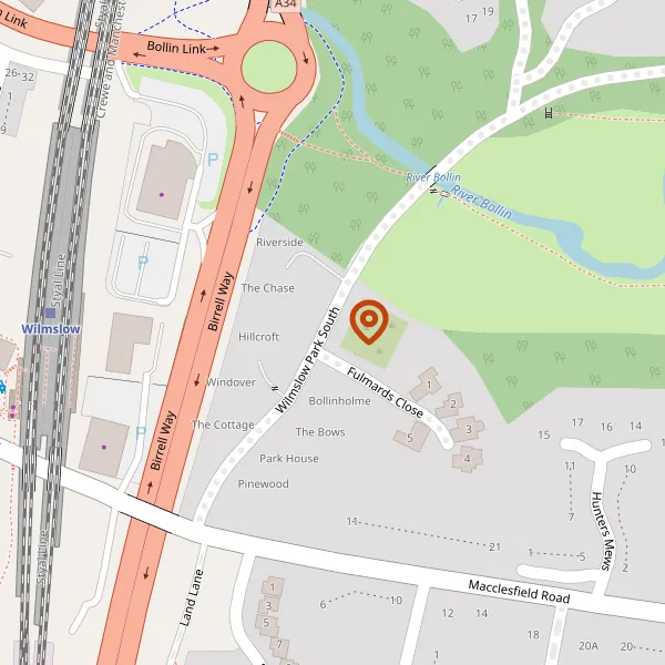 Map showing approximate location: The Chase, Wilmslow Park South, Wilmslow, SK9 2AY