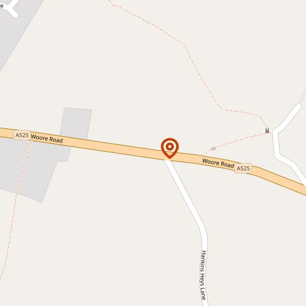 Map showing approximate location: The Tithe Barn, Woore Road, Buerton, Cheshire, CW3 0DD