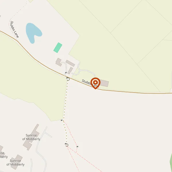 Map showing approximate location: Stubbs Farm, Stubbs Lane, Mobberley, Cheshire, WA16 7LF