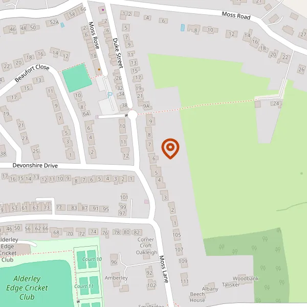 Map showing approximate location: 9, Marlborough Avenue, Alderley Edge, Cheshire, SK9 7HS