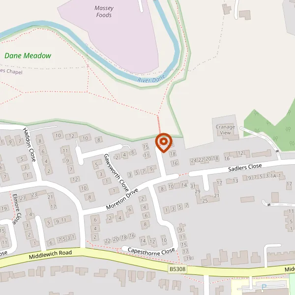 Map showing approximate location: 15, Moreton Drive, Holmes Chapel, CW4 7EL