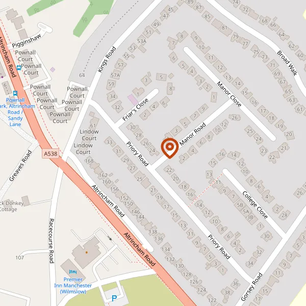 Map showing approximate location: 26, Priory Road, Wilmslow, SK9 5PR