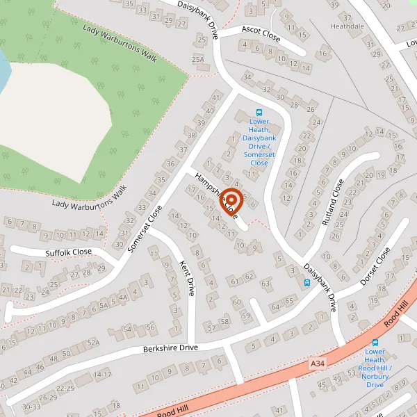 Map showing approximate location: 12, Hampshire Close, Congleton, CW12 1SF