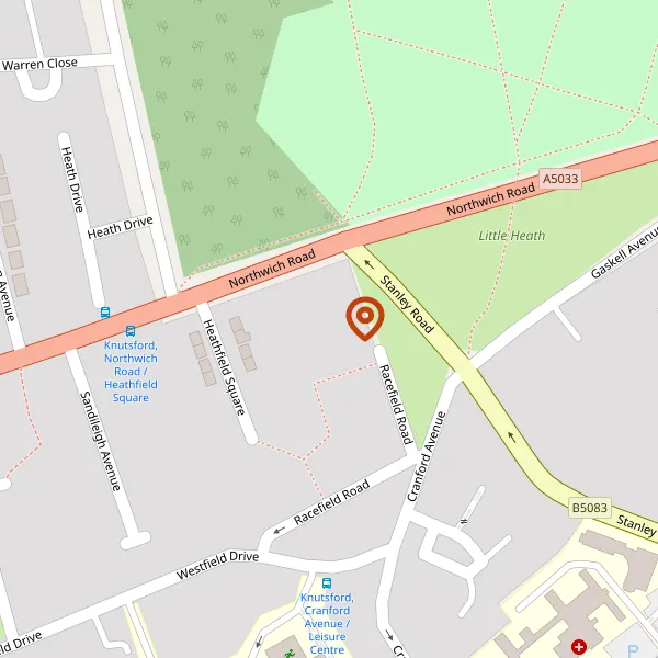 Map showing approximate location: Winstanley House, Northwich Road, Knutsford, WA16 0AF