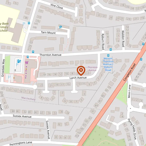 Map showing approximate location: 4, Larch Avenue, Macclesfield, Cheshire, Sk11 7Uj