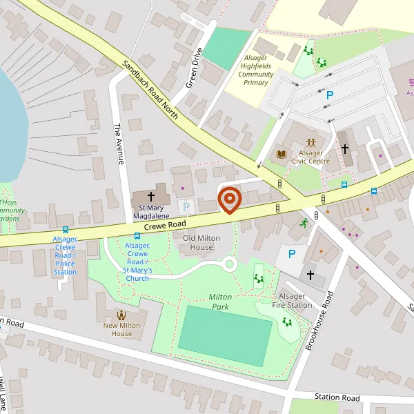 Map showing approximate location: Former Barclays Bank, The Vault, 19, Crewe Road, Alsager, Stoke-On-Trent, Cheshire, ST7 2EP