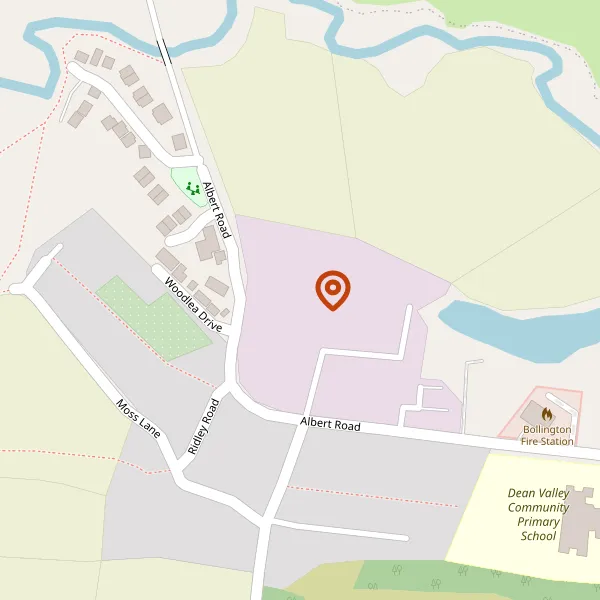 Map showing approximate location: Land Adjacent To, Lowerhouse Mill, Albert Road, Bollington, Cheshire