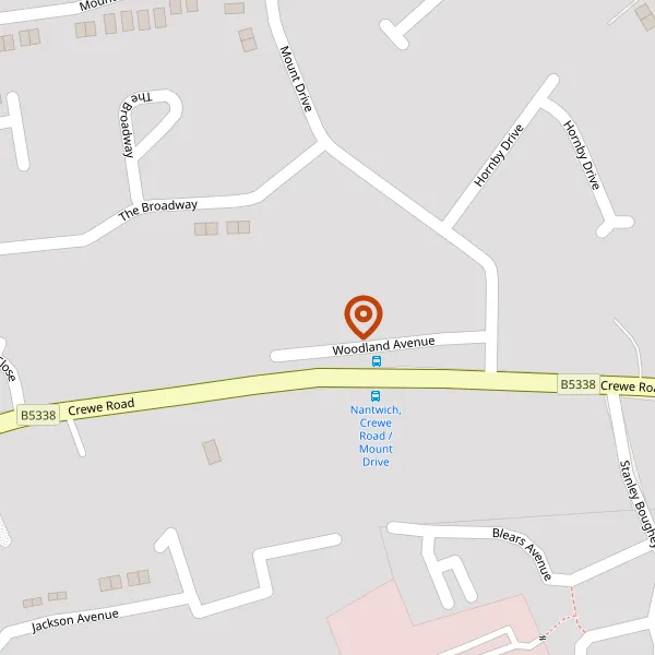 Map showing approximate location: 10, Woodland Avenue, Nantwich, CW5 6JE