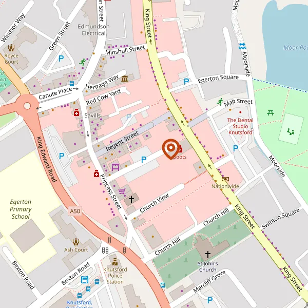 Map showing approximate location: Freemasons Arms, Silk Mill Street, Knutsford, Cheshire, WA16 6DF