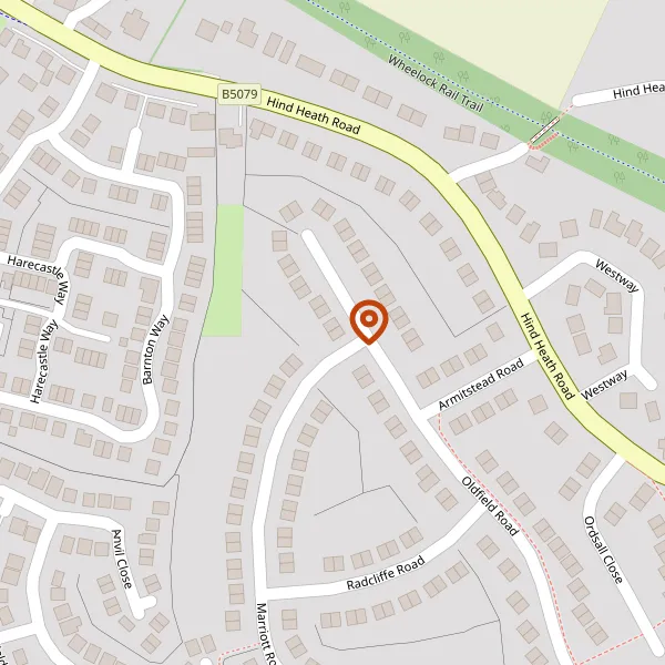 Map showing approximate location: 57, Oldfield Road, Sandbach, CW11 3LX