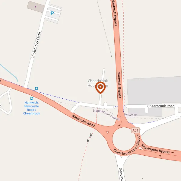 Map showing approximate location: 6, Cheerbrook Mews, Newcastle Road, Willaston, CW5 7EL