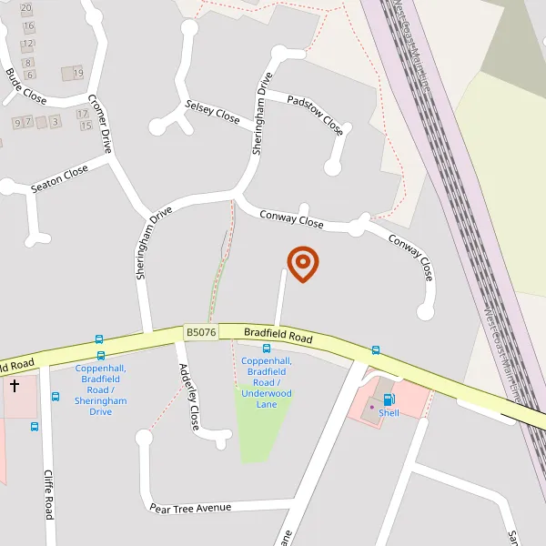 Map showing approximate location: 64, Bradfield Road, Crewe, Cheshire, CW1 3RB