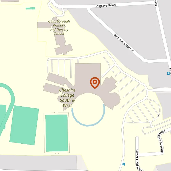 Map showing approximate location: South Cheshire College, Dane Bank Avenue, Crewe, Cheshire, CW2 8AB