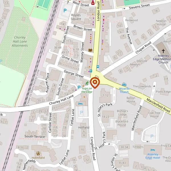 Map showing approximate location: Thomas Cottage, 18, Congleton Road, Alderley Edge, SK9 7AB