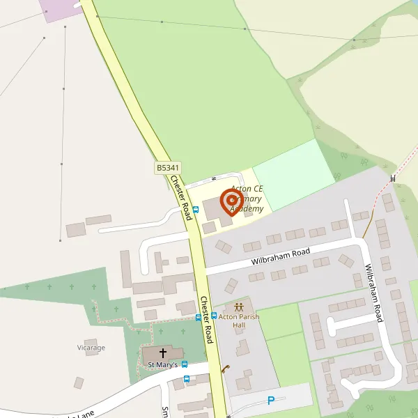 Map showing approximate location: Acton Church Of England Primary Academy, Chester Road, Acton, Cheshire, CW5 8LG