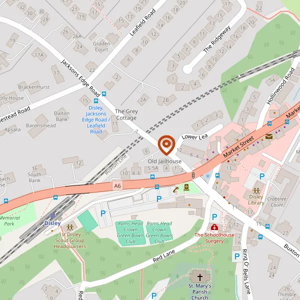 Map showing approximate location: 5, Jacksons Edge Road, Disley, Stockport, Cheshire, SK12 2JE