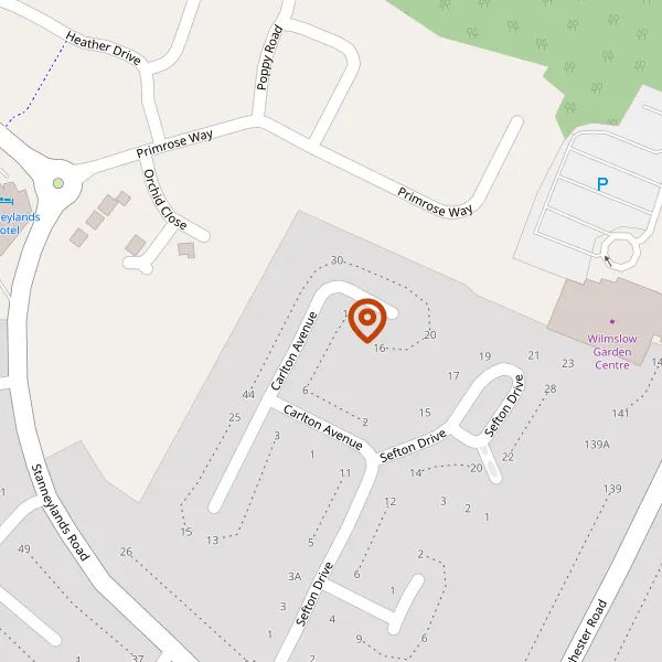 Map showing approximate location: 12, Carlton Avenue, Wilmslow, SK9 4EP